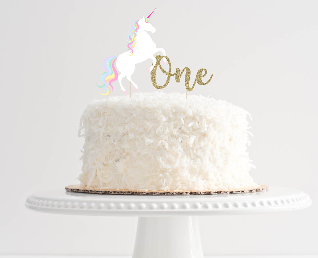 Unicorn Birthday Cake topper - 1st birthday first, bday, cake smash, photo shoot, Magical Decorations, Party Supplies, Rainbow, One