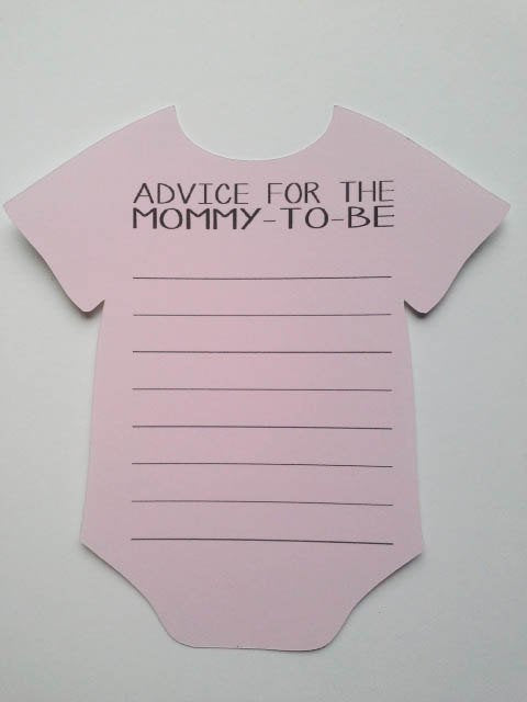 Onesie Baby Shower Advice Cards