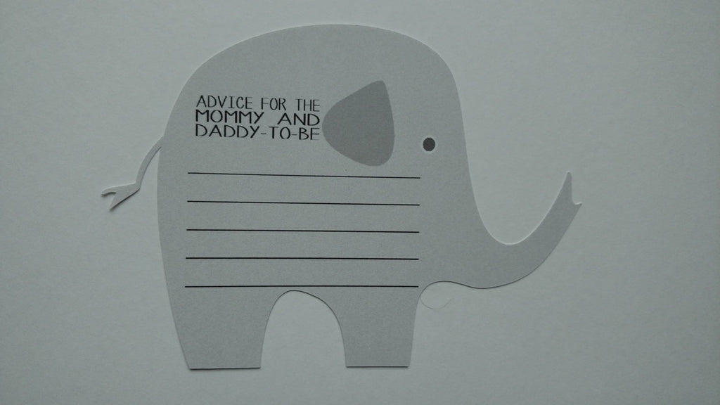 Gray animal advice cards for mom to be 
