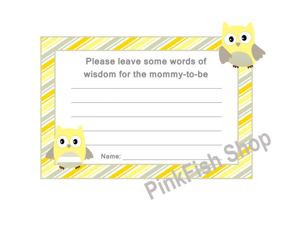 Owl gender neutral wishes cards 