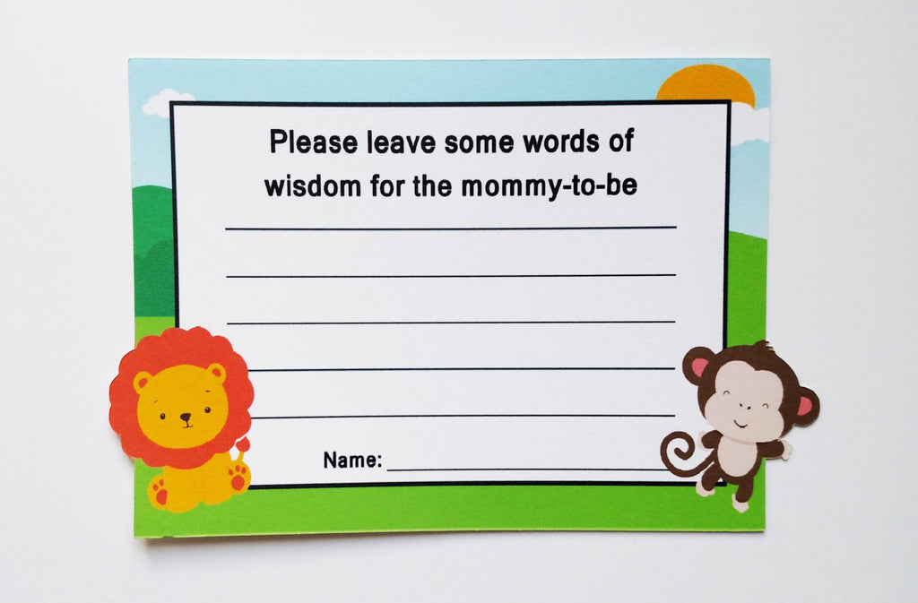 mom to be advice cards animals 
