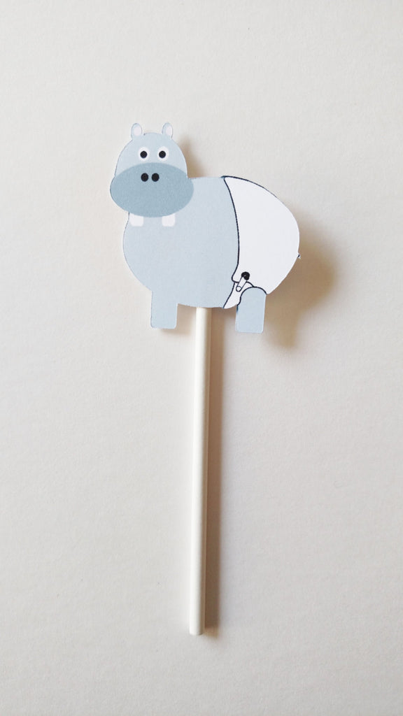hippo cupcake toppers