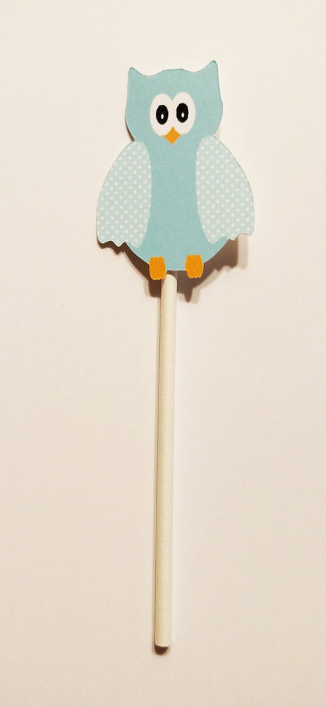 blue owl cupcake toppers