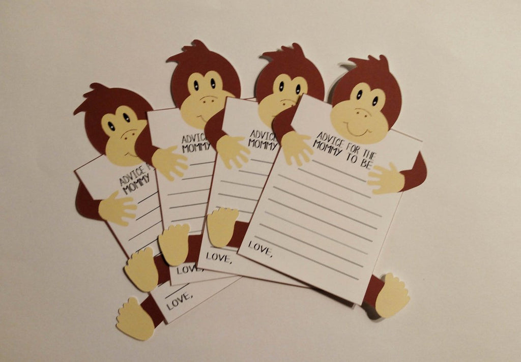 Monkey mom to be advice cards