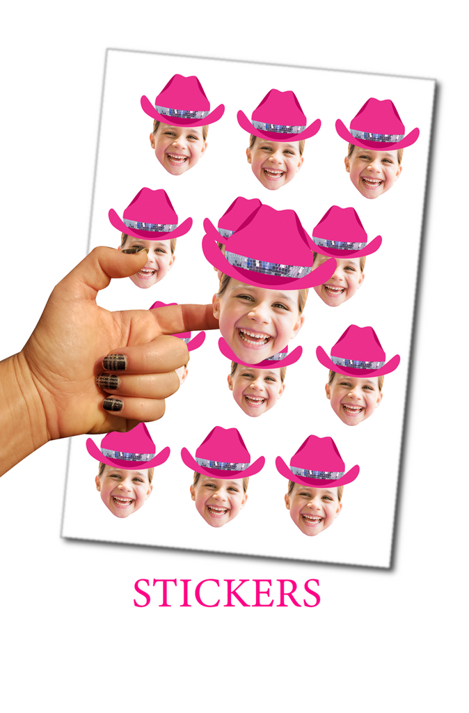 Disco Cowgirl stickers customized with photo