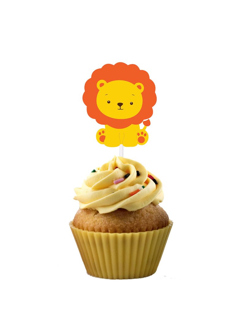 Lion themed cupcake toppers