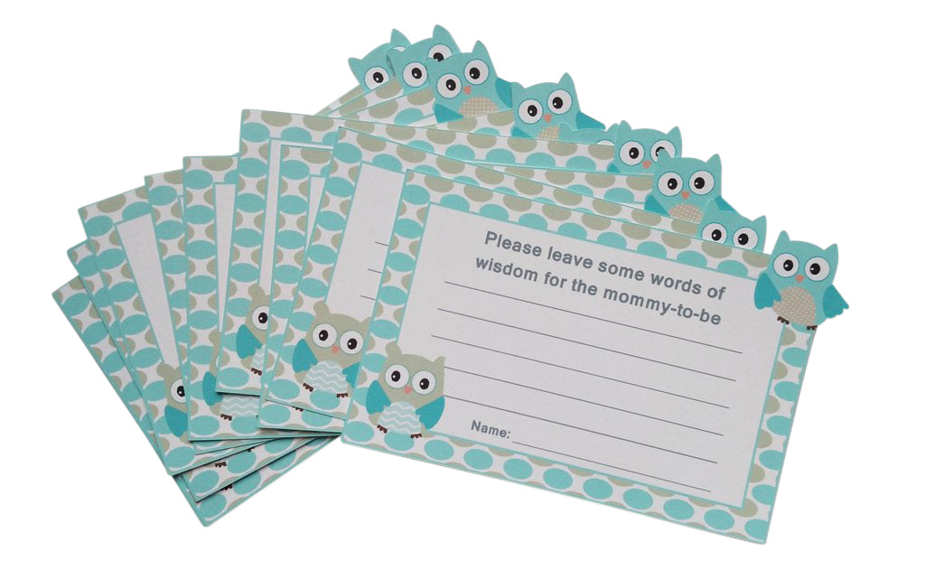 Baby boy owl baby shower cards