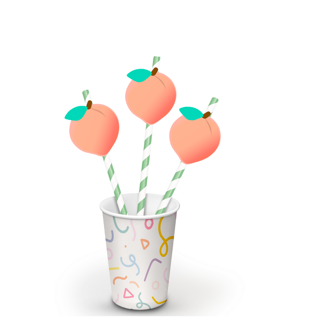 Peach straw flags