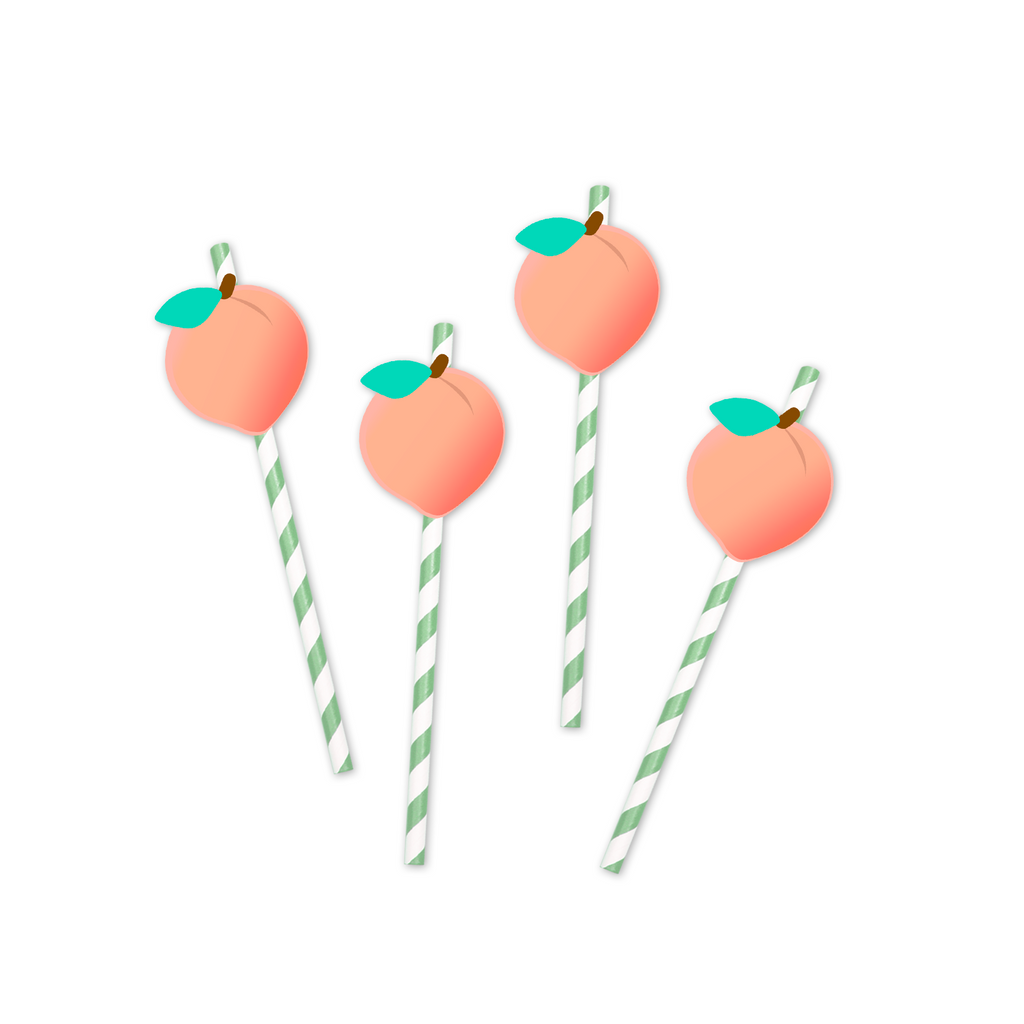 Peach Straw Flags (24 count)