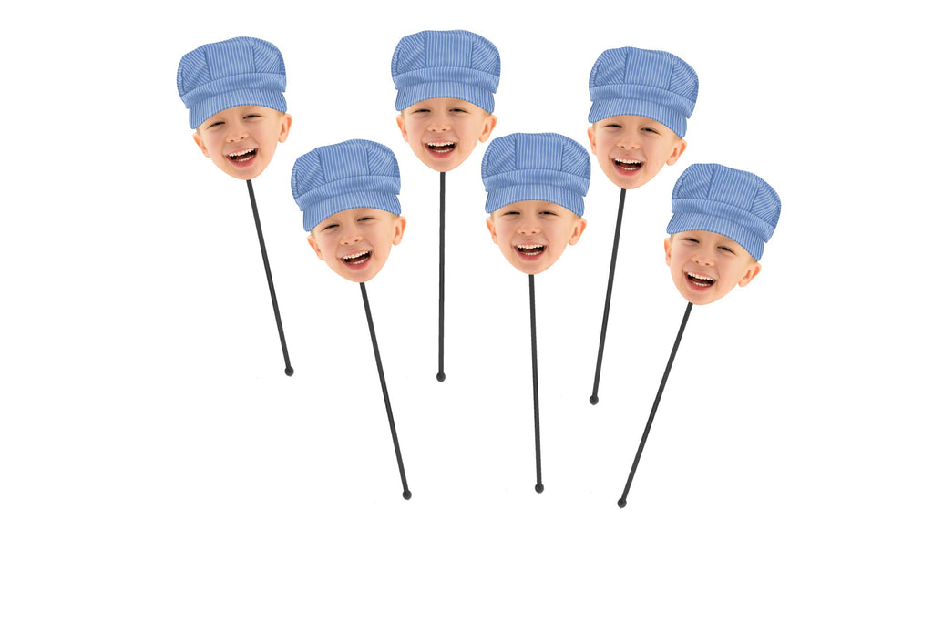Conductor Drink Stirrers Customized with Face (12 count)