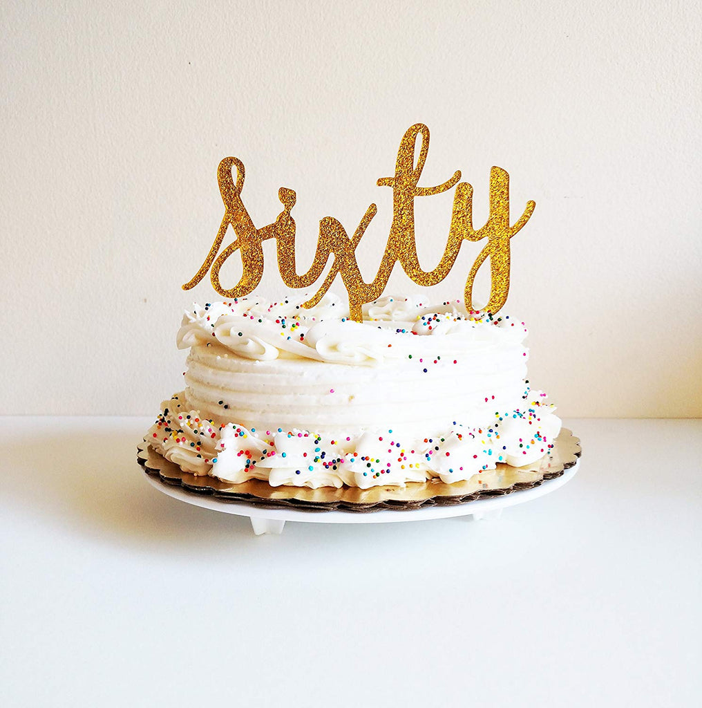 Sixty Gold Sparkle Cake Topper
