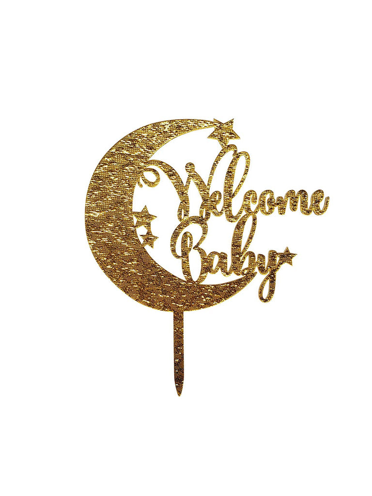 Gold Welcome Baby Cake Topper